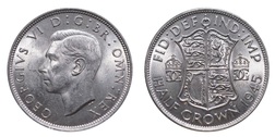 1946 George VI Silver Half crown, Full Mint lustre, bag marks only  11581