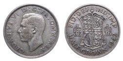 1942 George VI Silver Half crown, GF 63985