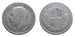 1930 George V Silver Half crown, Fine scarce 80096