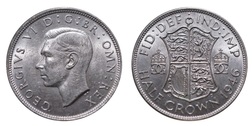1946 George VI Silver Half crown, Full Mint lustre, bag marks only, GEF 20161