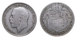 1921 George V Silver Half crown, FAIR 21483