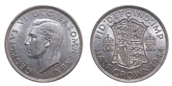1944 George VI Silver Half crown, Mint luster, GVF 11595