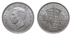 1944 George VI Silver Half crown, Mint Lustre GVF 20949