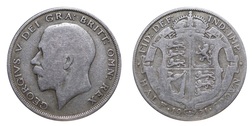 1921 George V Silver Half crown, Fine 21484