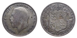 1922 George V Silver Half crown, FAIR 75827