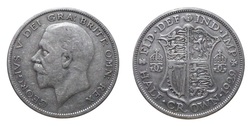 1929 George V Silver Half crown, GF