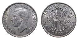 1944 George VI Silver Half crown, Mint luster, VF+ 20948