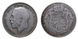 1921 George V Silver Half crown, Fine 21487
