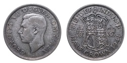 1941 George VI Silver Half crown, GF 75829