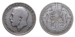 1920 George V Silver Half crown, aFine 15557