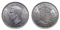 1944 George VI Silver Half crown, Full Mint Lustre, GVF+ 12490