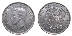 1944 George VI Silver Half crown, Mint luster, GVF 20947