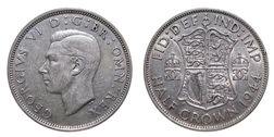 1944 George VI Silver Half crown, Mint luster, VF+ 27969