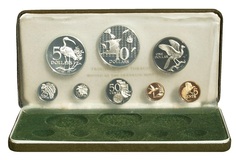 Trinidad & Tobago, 1974 (8) Coin Proof Set, AFDC. Part Silver with $10 &  $5 weighing in at almost two ounce Sterling Silver.