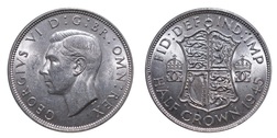 1945 George VI Silver Half crown, Mint Lustre GEF 25527