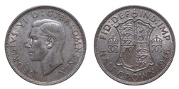 1946 George VI Silver Half crown, VF 27960