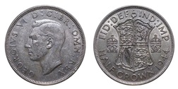 1944 George VI Silver Half crown, Mint luster, VF+ 11597