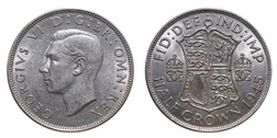 1945 George VI Silver  Half crown, Mint lustre GVF/aEF 12486