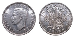 1944 George VI Silver Half crown, Full Mint Lustre, aEF 2052