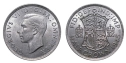 1945 George VI Silver Half crown, Mint Lustre GEF 11865