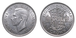 1945 George VI Silver Half crown, Mint lustre GEF 25528