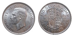 1945 Half crown, Mint Lustre EF 25530