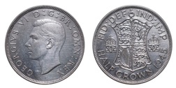 1945 George VI Silver Half crown, Mint Lustre EF 36272
