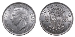 1945 George VI Silver Half crown, Mint Lustre, EF 11866