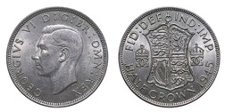 1945 George VI Silver Half crown, Mint lustre aEF 20169