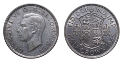 1945 George VI Silver Half crown, Mint Lustre GVF 39016