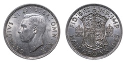 1945 George VI Silver Half crown, Mint lustre GVF/aEF 14198