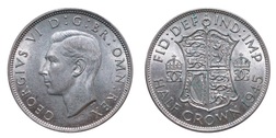 1945 George VI Silver Half crown, Mint Lustre EF 73539