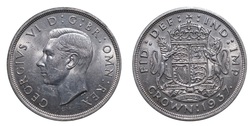 1937 Coronation Crown, Obverse scuffing otherwise EF