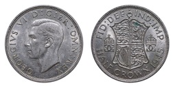 1945 George VI Silver Half crown, Mint Lustre GVF 20167
