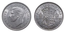 1945 George VI Silver Half crown, Mint lustre GVF 62276