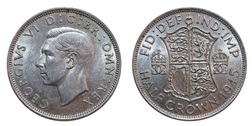1945 George VI Silver Half crown, Mint lustre GVF 75843