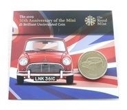 2009 Alderney Mini Car 50th Anniversary Brilliant Uncirculated, Mint Sealed Pack