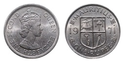 Mauritius, 1971 One Rupee, GVF