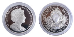 British Virgin Islands, 10 Dollars 'Elizabeth I' 2007 Silver Proof in Capsule, FDC