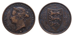 1877 Jersey, Twenty-Fourth of a Shilling,  VF