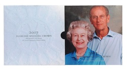 2007 Diamond Wedding Crown, Cupro-Nickel Five Pounds Brilliant Uncirculated in Royal Mint Folder