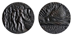 The “Lusitania” (German) Medal. An exact replica cast in the UK, UNC