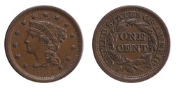 US 1854 Large Cent, GVF nice chocolate colour