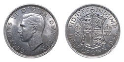 1944 Half crown, Mint luster rev spots, GVF 11872