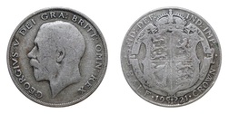 1921 George V Silver Half crown, aFine 63962