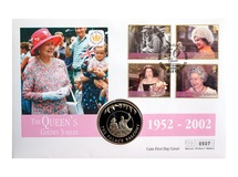 2002 The Queen's Golden Jubilee 50p Pence Coin Cover Falkland Islands First Day Cover by Mercury 76316