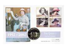 2002 The Queen's Golden Jubilee 50p Coin Cover Falkland Islands First Day Cover 76319