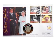 2002 The Queen's Golden Jubilee 50p Coin Cover Falkland Islands First Day Cover 76323