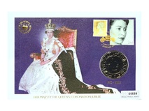 2003 The Queen's Coronation 50th Anniversary 5 Pounds Coin Cover First Day Cover by Mercury