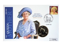 2000 The Queen Mother Centenary 5 Pounds Coin Cover First Day Cover UK